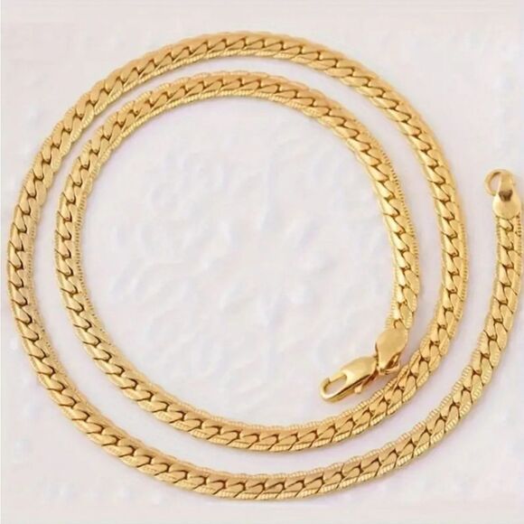 Classic 18k gold unisex chain - Picture 3 of 5